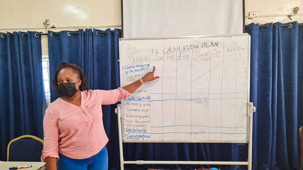 Grace Banda: Caritas Czech Republic in Zambia Trainer hosting an Entrepreneurship Skills workshop for vulnerable women and girls in Lusaka